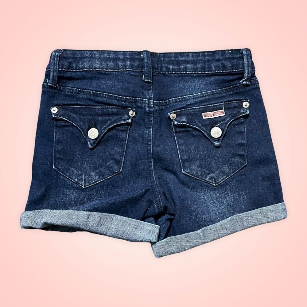 Hudson kids cuffed Jean shorts 
Size 14 but fit like a size 12
Dark wash